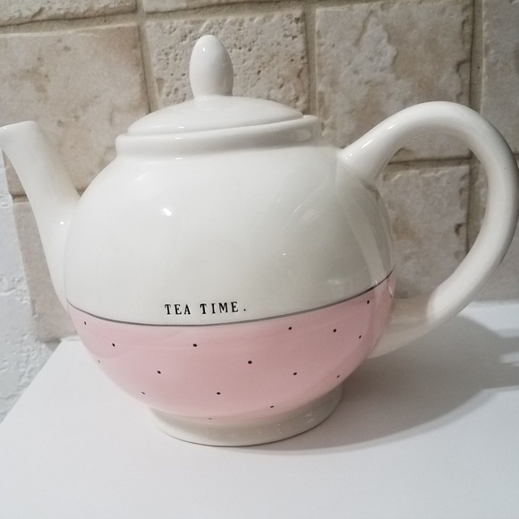 Rae Dunn Other - Rae Dunn Polka dot teapot "Tea Time"
